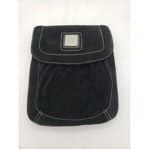 Tignanello Black Leather Suede Crossbody Bag Purse With Magnet Snap Closure, NWT